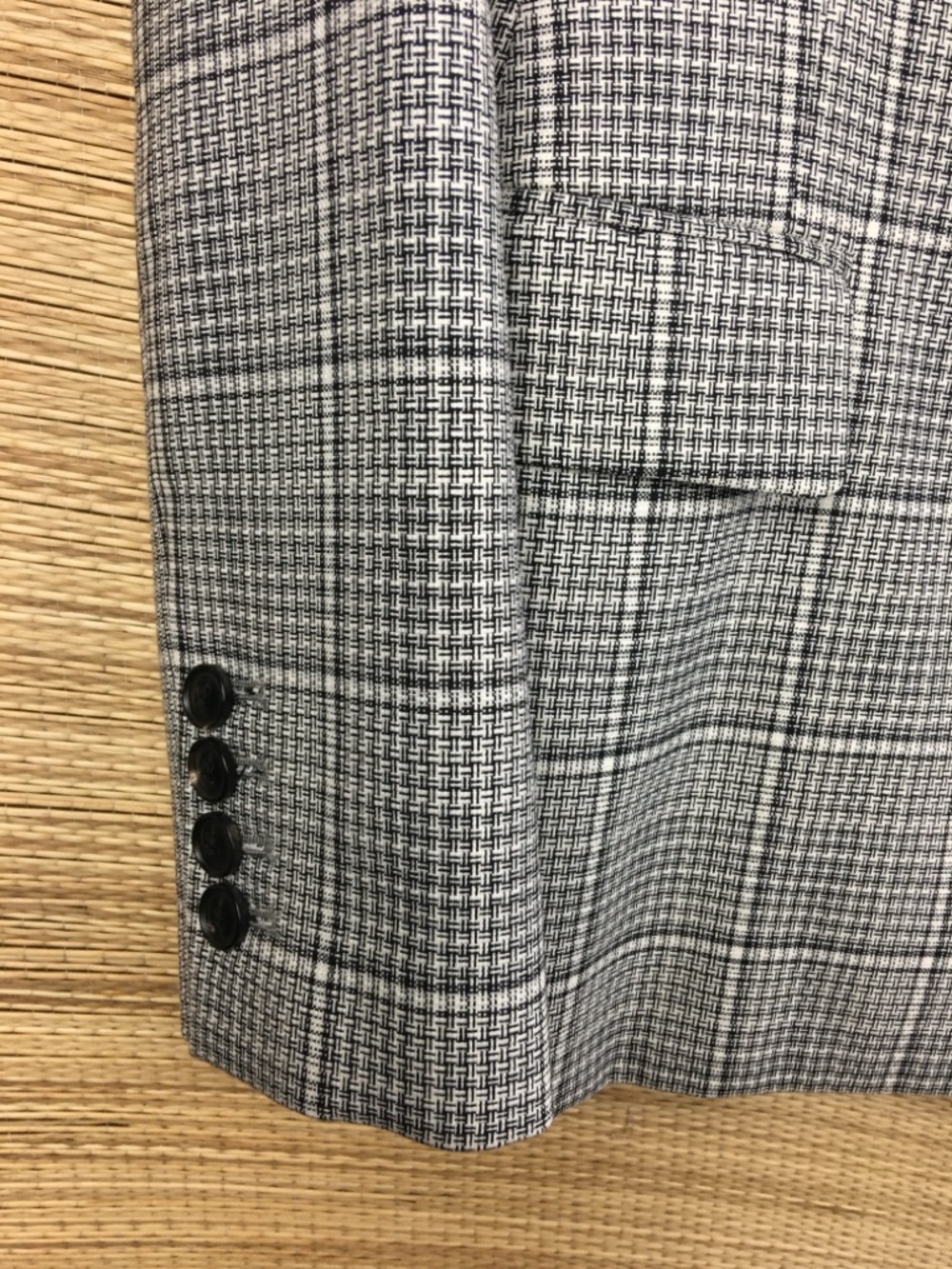 REISS Alenna Single-Breasted Prince of Wales Check Suit Blazer in Grey Size US 6 - Picture 10 of 13